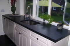 comptoir noire surface polie, slate counter top black